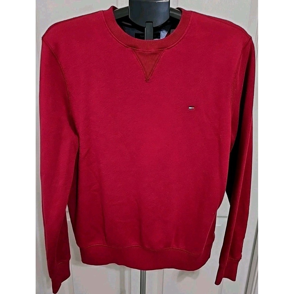 Tommy Hilfiger Size Men's Medium Crew Neck Sweatshirt Maroon‎ Red